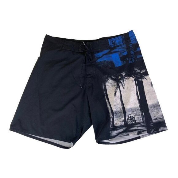 Swim Shorts Trunks Mens Board Size 40 32 Black Surf Beach Swimming Swimwear - Picture 2 of 11